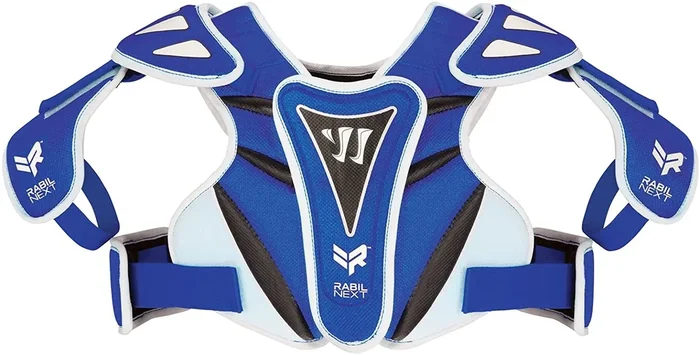 New Warrior Boy’s Large Rabil Next Youth Lacrosse Shoulder Pads Blue/White