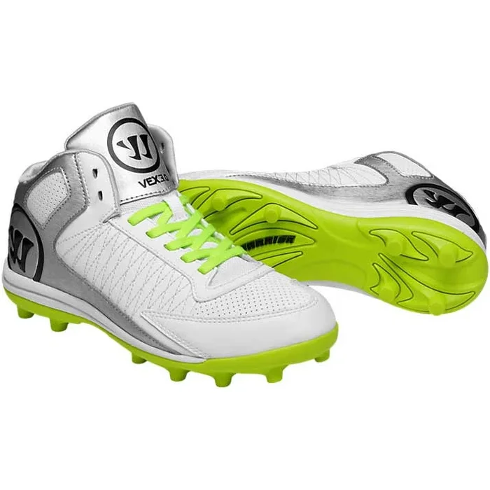 New Warrior Vex Junior 3 M White/Neon Green Molded Lacrosse Cleat