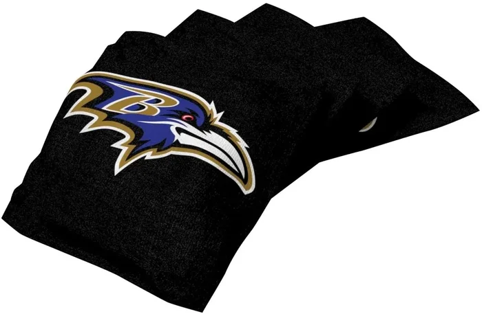 New Wild Sports NFL Baltimore Ravens Authentic Cornhole Bean Bag Set Black