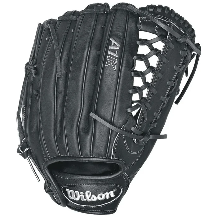 New Wilson A1K 1225 Outfield Baseball Glove RHT 12.25 Inch Black/Silverr