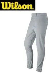 New Wilson Adult Baseball Zipper Pants w/ Elastic Waistband, Belt Loops Gray XXL