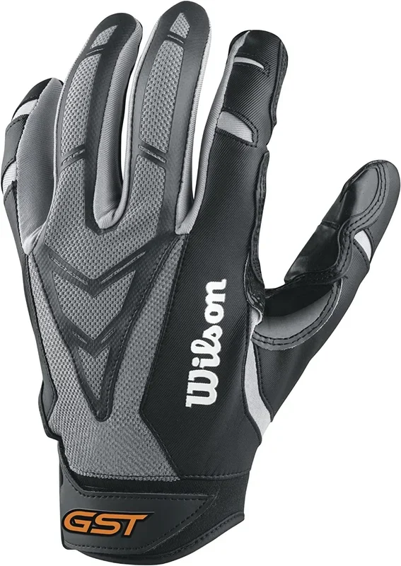 New Wilson Adult GST Skill Recevers Football Gloves X-Large Gray/Black