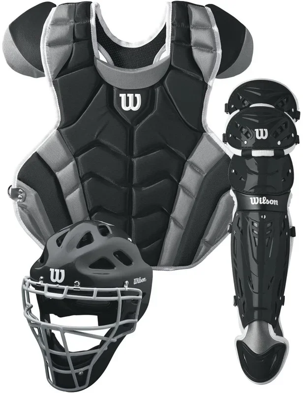 New Wilson C1K Catcher’s Gear Kit Baseball/Softball Adult Black/White