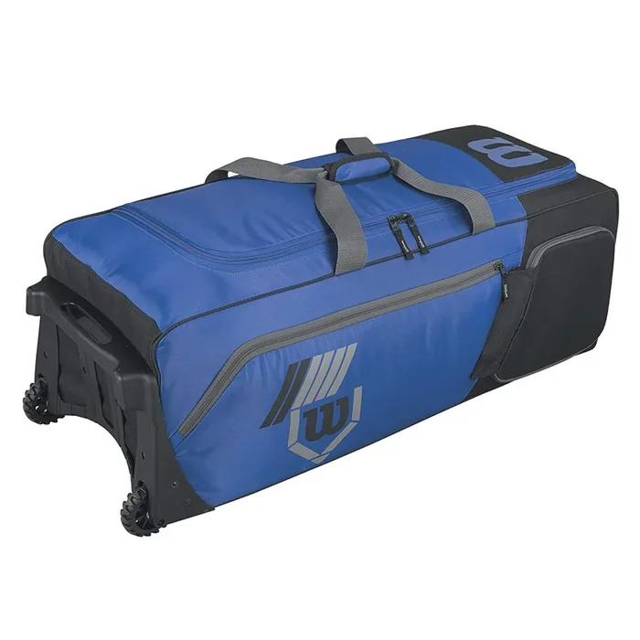 New Wilson Pudge 2.0 Catcher Wheeled Equipment Bag Royal/Black 4 Bat 39 x16.5×13