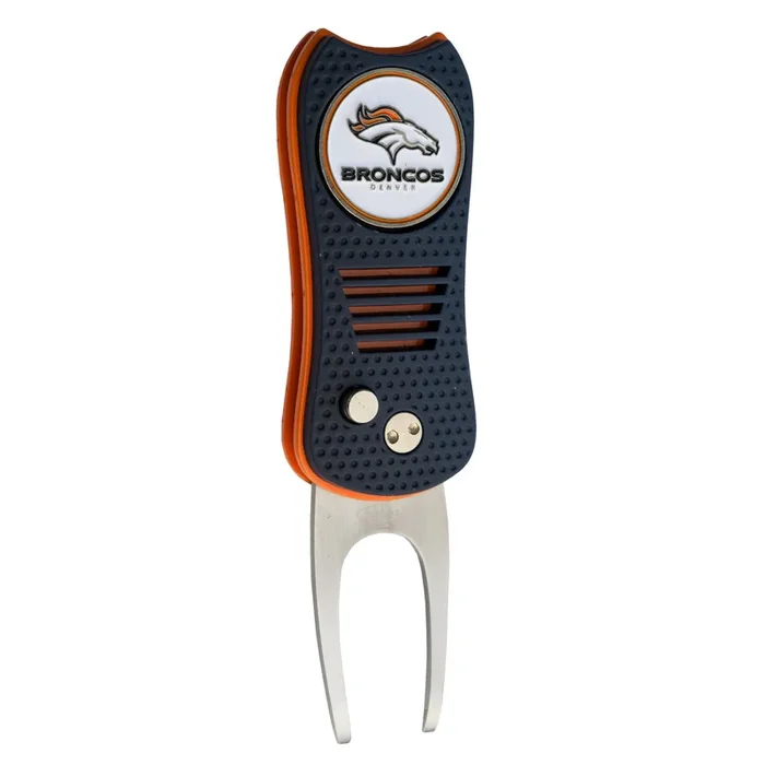 NFL Switchblade Divot Repair Tool with Double-Sided Removable Magnetic Ball Marker (Denver Broncos)