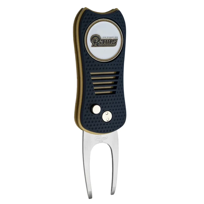 NFL Switchblade Divot Repair Tool with Double-Sided Removable Magnetic Ball Marker (Los Angeles Rams)