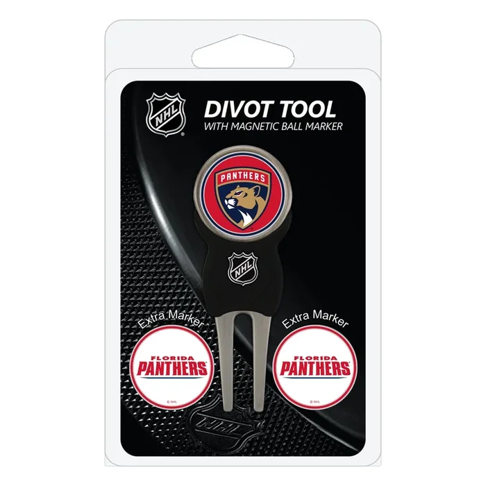 NHL Custom Golf Divot Tools with 3 Double-Sided Magnetic Ball Marker (Florida Panthers)