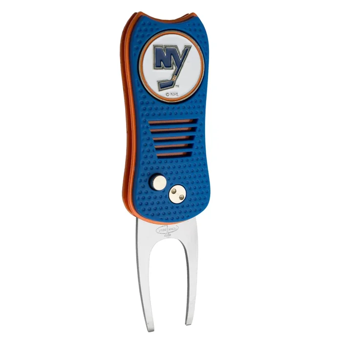 NHL Switchblade Divot Tool with Double-Sided Removable Magnetic Ball Marker (New York Rangers)