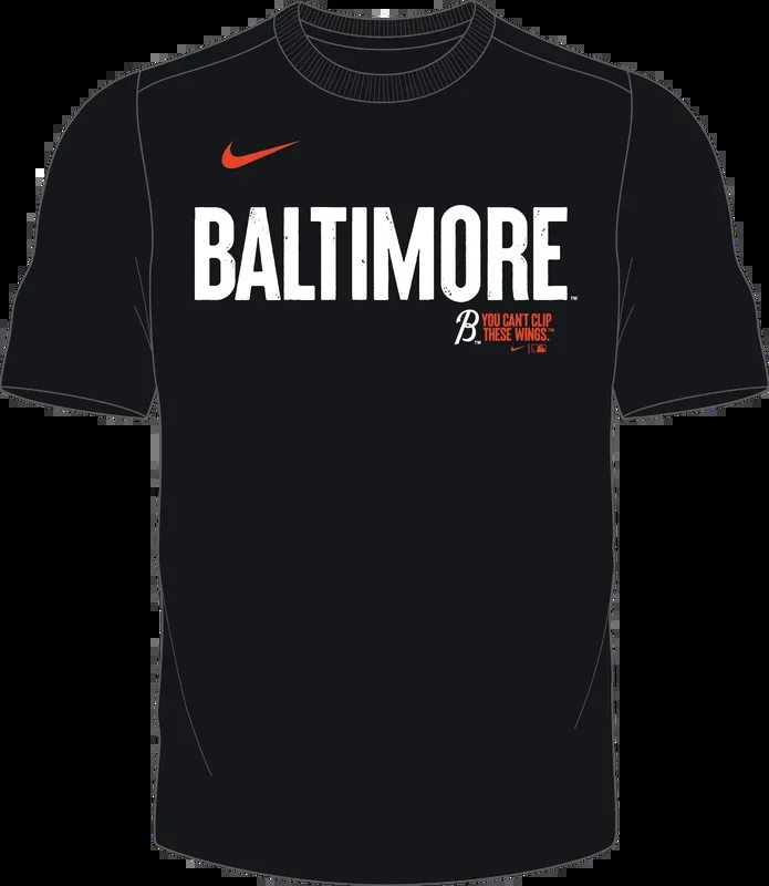 Nike Baltimore Orioles Men’s Crew Neck Synthetic City Connect Tee