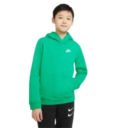 Nike Club Fleece Kids Hoodie Stadium Green
