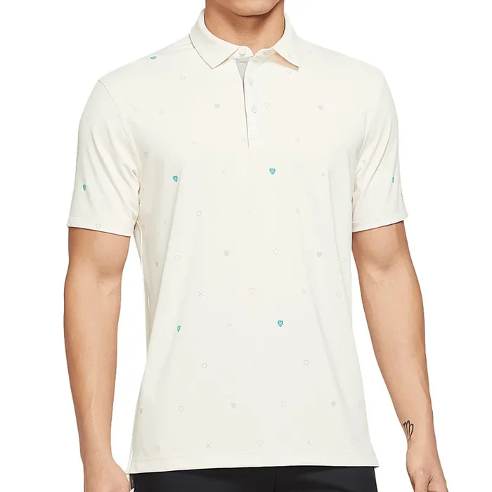 Nike Dri-FIT Player Printed Polo Shirt – Coconut Milk/Brushed Silver