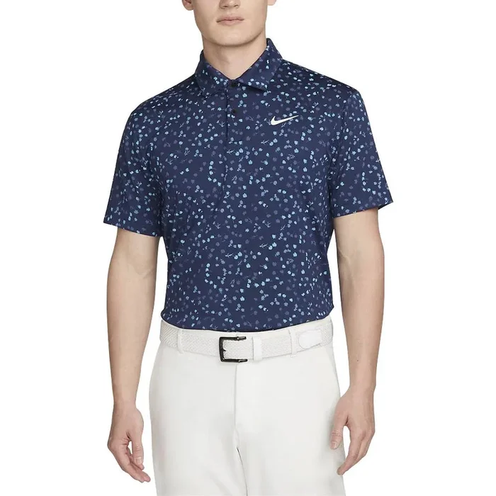 Nike Dri-FIT Tour Micro Floral Golf Polo Midnight Navy/White – 23 Men