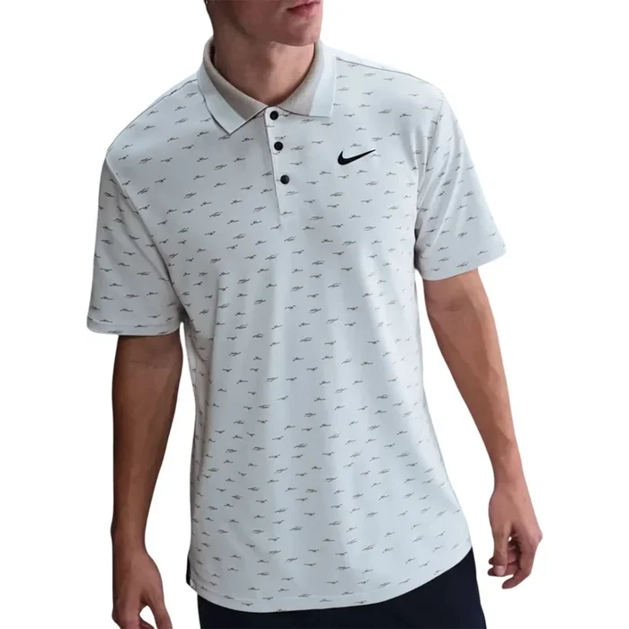 Nike Dri-FIT Tour Micro Print Golf Polo Photon Dust/Black – FA25 Men