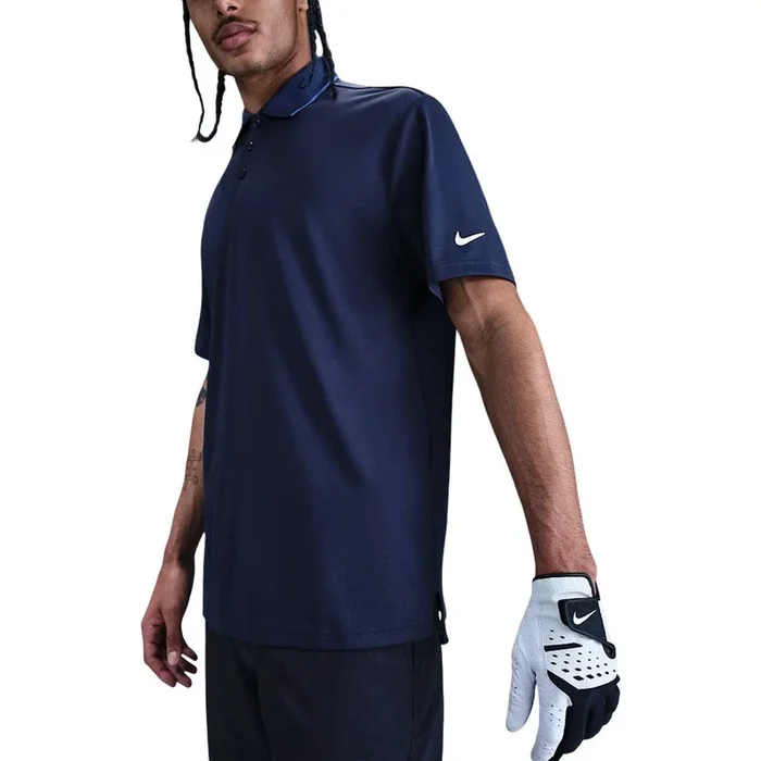 Nike Dri-FIT Tour Ribbed Collar Golf Polo Midnight Navy/Astronomy Blue/White – SU25 Men