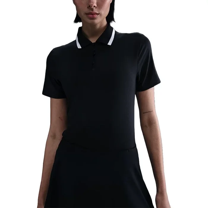 Nike Dri-FIT Tour Short-Sleeve Golf Polo Black/White/White – FW25 Women