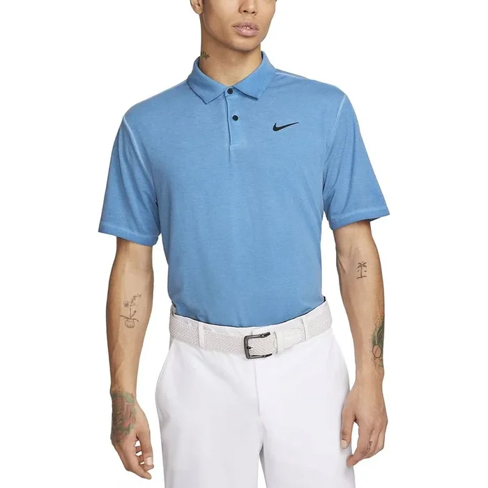 Nike Dri-FIT Tour Washed Golf Polo Blue Void/Black – SS23 Men