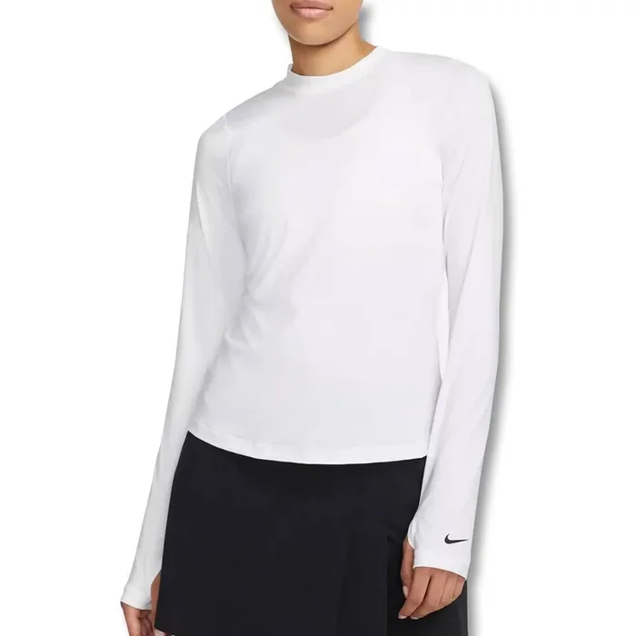 Nike Dri-FIT UV Victory Printed Longsleeve Golf Baselayer White/Black – SU25 Women