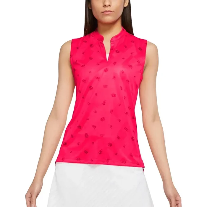 Nike Dri-FIT Victory Printed Golf Polo Bright Crimson/Very Berry – SS21 Women