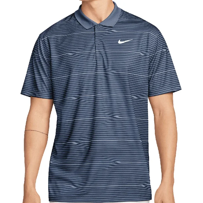 Nike Dri-FIT Victory+ Ripple Polo Shirt – Midnight Navy/Diffused Blue/White