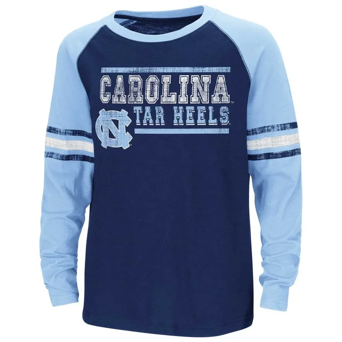 North Carolina Tar Heels Youth NCAA Marble Raglan Long Sleeve T-Shirt – Team Color