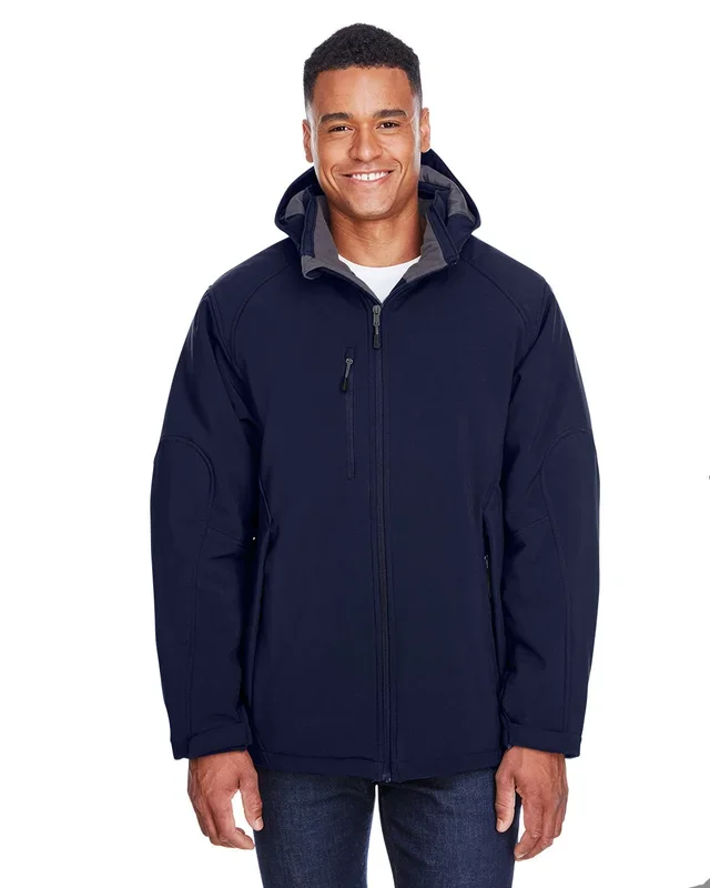 North End Men’s Glacier Insulated Three-Layer Fleece Bonded Soft Shell Jacket with Detachable Hood