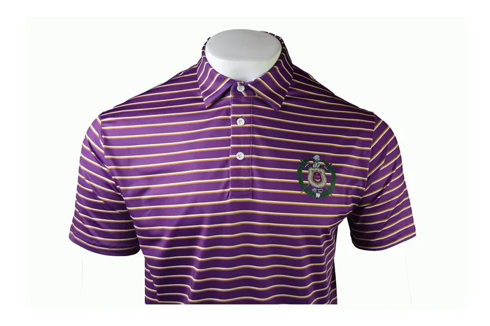 Omega Psi Phi Multi Color Pinstripe Polo