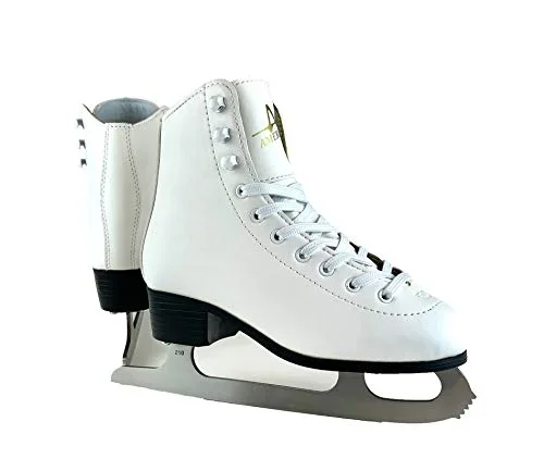 Open Box American Athletic Shoe Girl’s Tricot Lined Ice Skates, White, 13