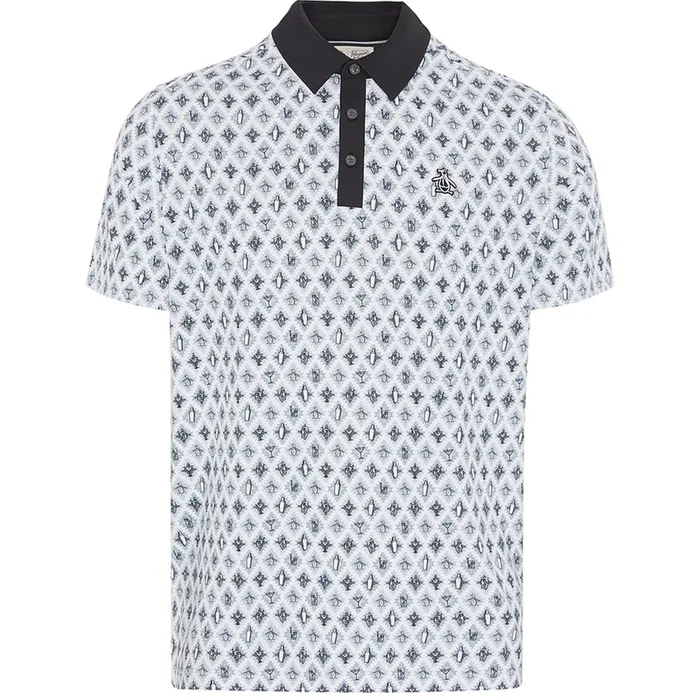 Original Penguin All-Over Atomic Cocktail Print Polo Shirt – Caviar