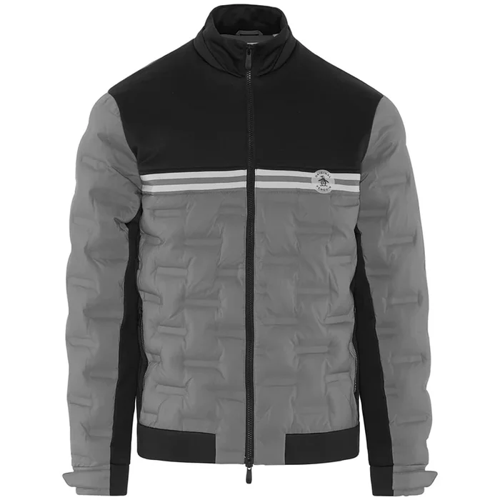 Original Penguin Insulated Mixed Media 80’s Bomber Jacket – Caviar