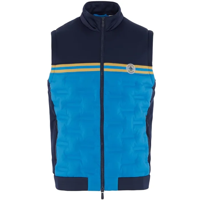 Original Penguin Insulated Mixed Media 80’s Bomber Vest – Black Iris