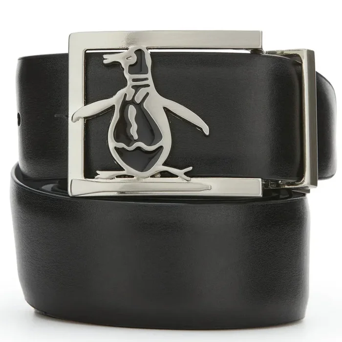 Original Penguin Reversible Leather Belt – Caviar