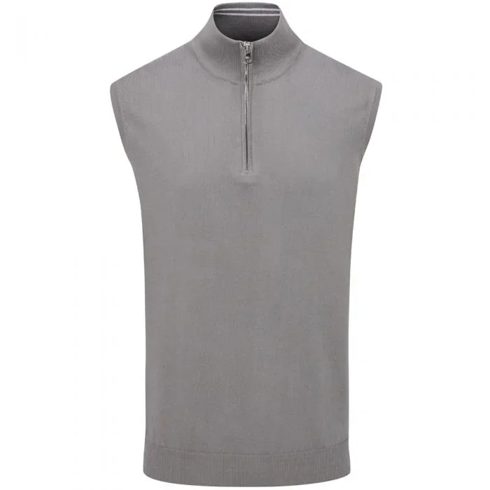 Oscar Jacobson Bob 1/2 Zip Sleeveless Pullover – Charcoal
