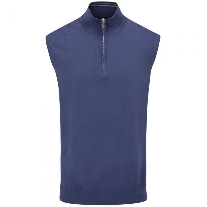 Oscar Jacobson Bob 1/2 Zip Sleeveless Pullover – Navy