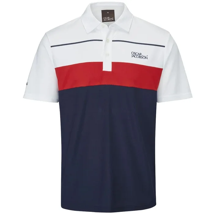 Oscar Jacobson Dodman Polo Shirt – Navy/Jewel Red