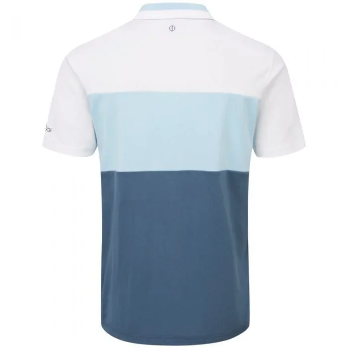 Oscar Jacobson Fulmer Polo Shirt – White/Sky Blue/Blue Charcoal