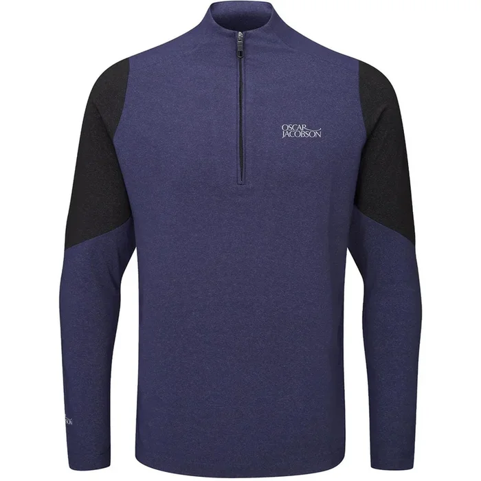 Oscar Jacobson Lodstock Tour Mid Layer 1/2 Zip Pullover – Navy Marl