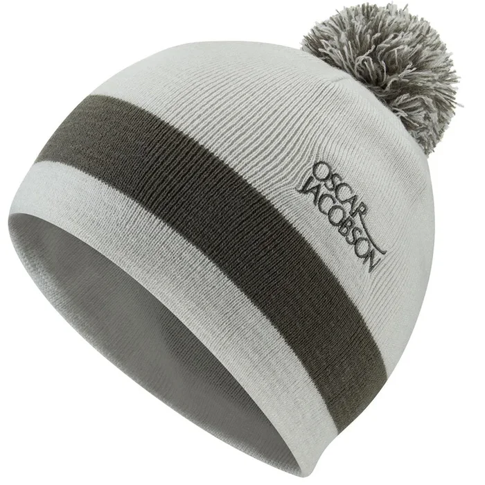 Oscar Jacobson Murray Knitted Bobble Hat – Light Grey/Pewter