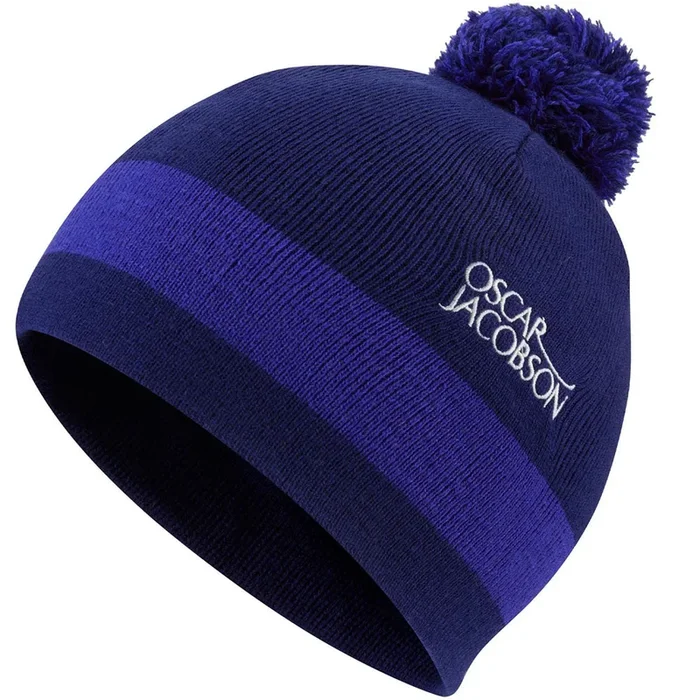 Oscar Jacobson Murray Knitted Bobble Hat – Navy/Royal Blue
