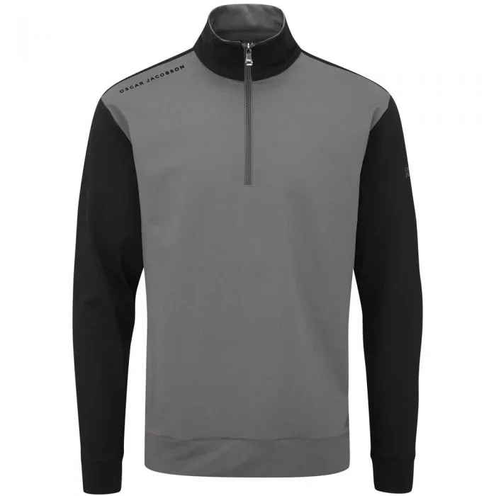 Oscar Jacobson Taylor 1/4 Zip Mid-Layer – Charcoal