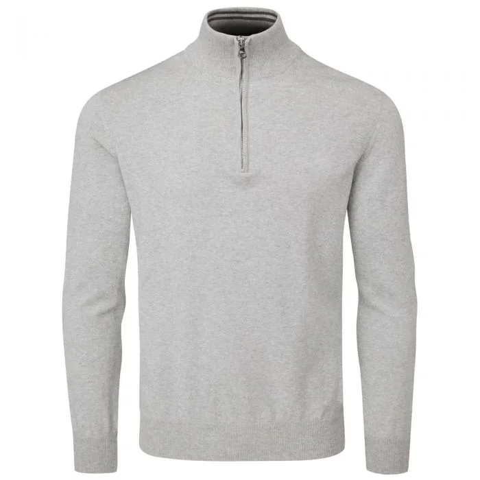 Oscar Jacobson Waldorf 1/2 Zip Pullover – Light Grey