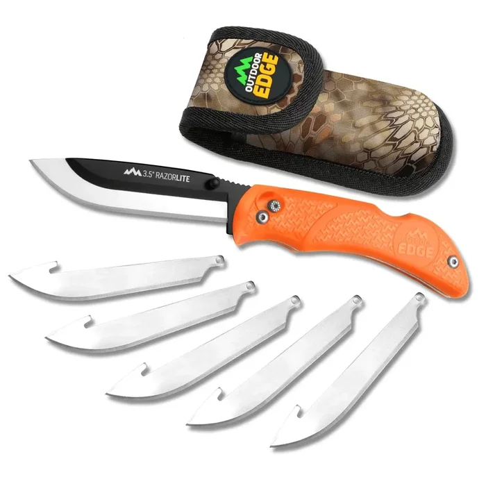 Outdoor Edge RazorLite 3.5″ Blaze Orange