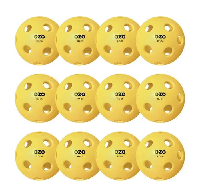OZO Pickleball Indoor Balls 12-Pack Yellow