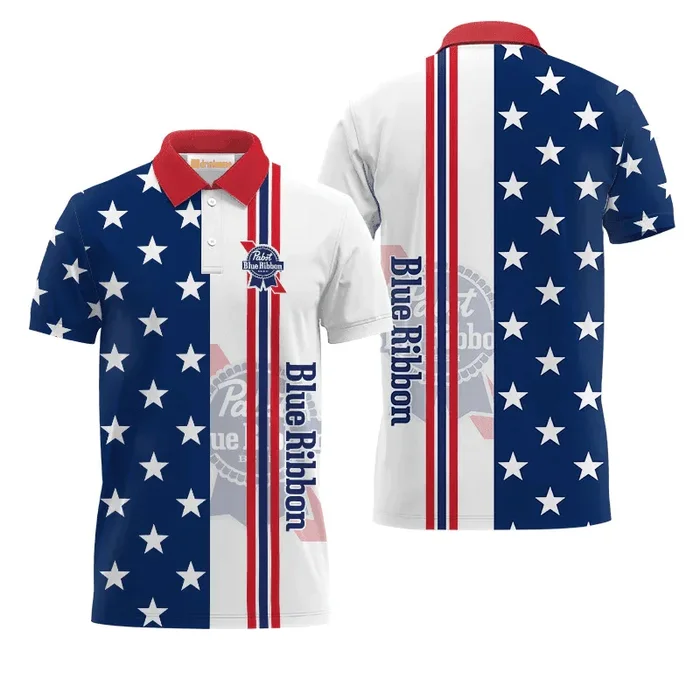 Pabst Blue Ribbon Fourth Of July Polo Shirt – Fanshubus.com