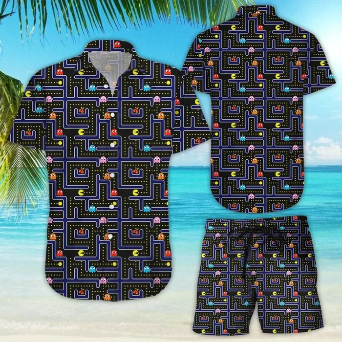 Pacman Hawaiian Shirt And Short For Men And Women – Fanshubus.com