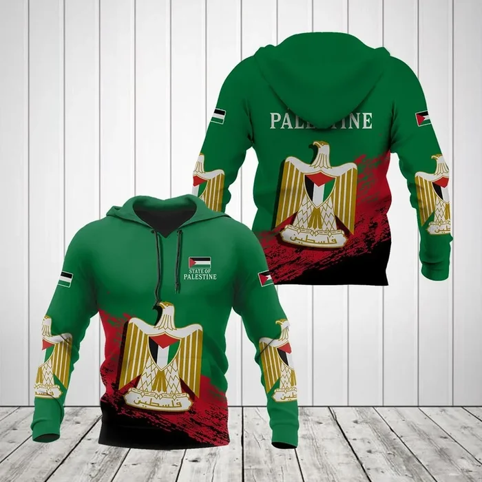 Palestine Coat Of Arms Flag Unisex Adult Hoodies – Fanshubus.com