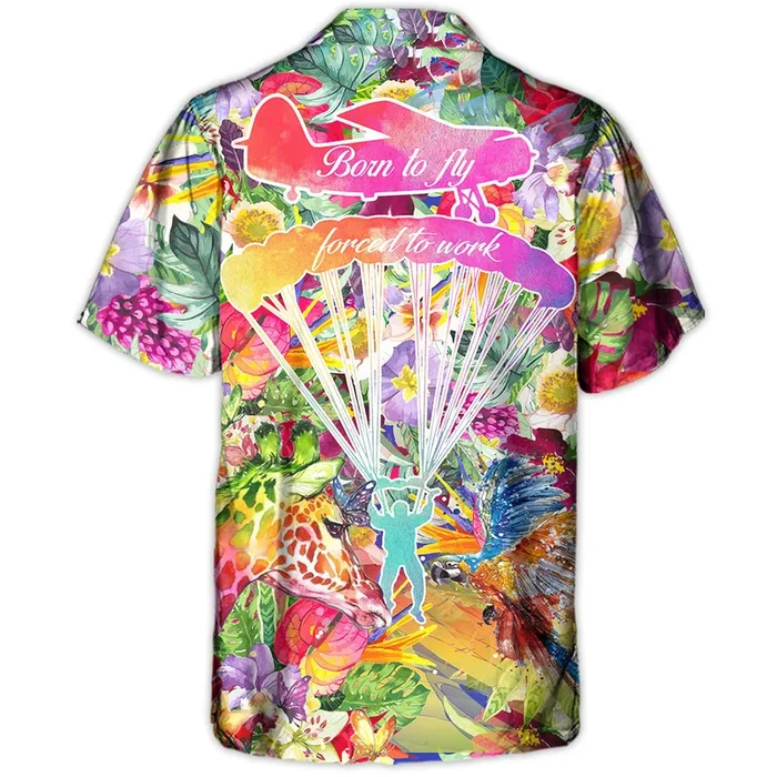 Parasailing Born To Fly Forced To Work – Hawaiian Shirt – Fanshubus – Fanshubus.com