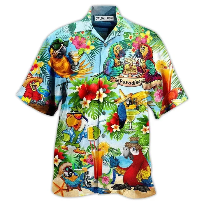 Parrot Love Life Happiness Style – Hawaiian Shirt – Fanshubus – Fanshubus.com