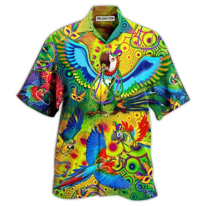 Parrot Mardi Gras – Hawaiian Shirt – Fanshubus – Fanshubus.com