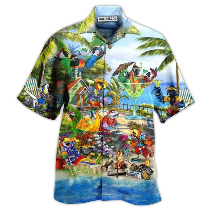 Parrot Party Tropical Summer – Hawaiian Shirt – Fanshubus – Fanshubus.com