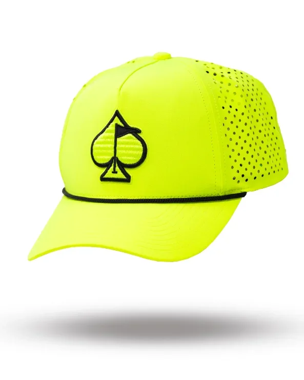 Perforated Rope Hat – Highlighter Yellow